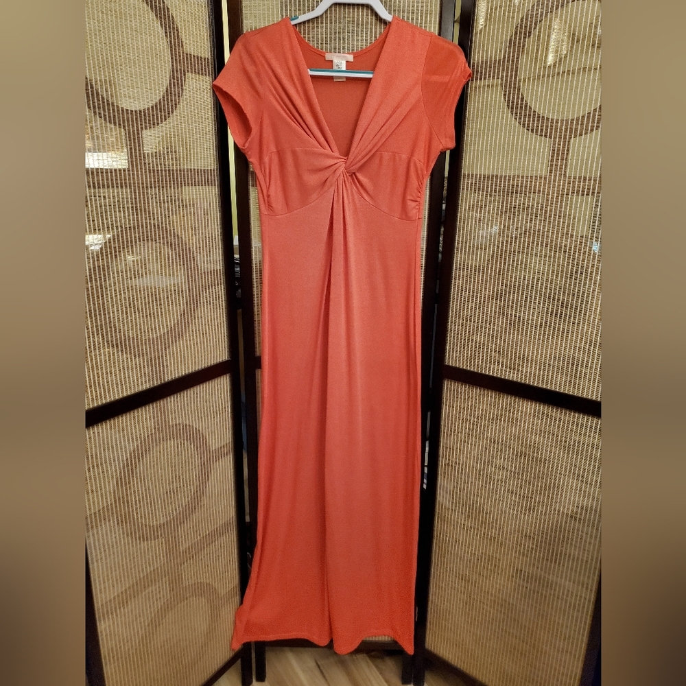 Junior's Coral Maxi Dress - Picture 2 of 8